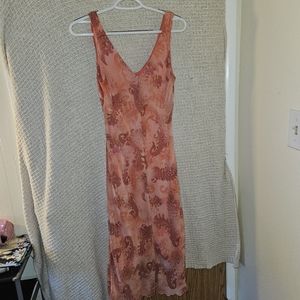 Elegant, double layered orange dress